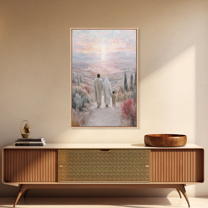 Twilight Covenant Path, Framed Canvas Print, Christian Wall Art, Christian Art Canvas, Jesus Painting, Christmas Art, Christian Decorations