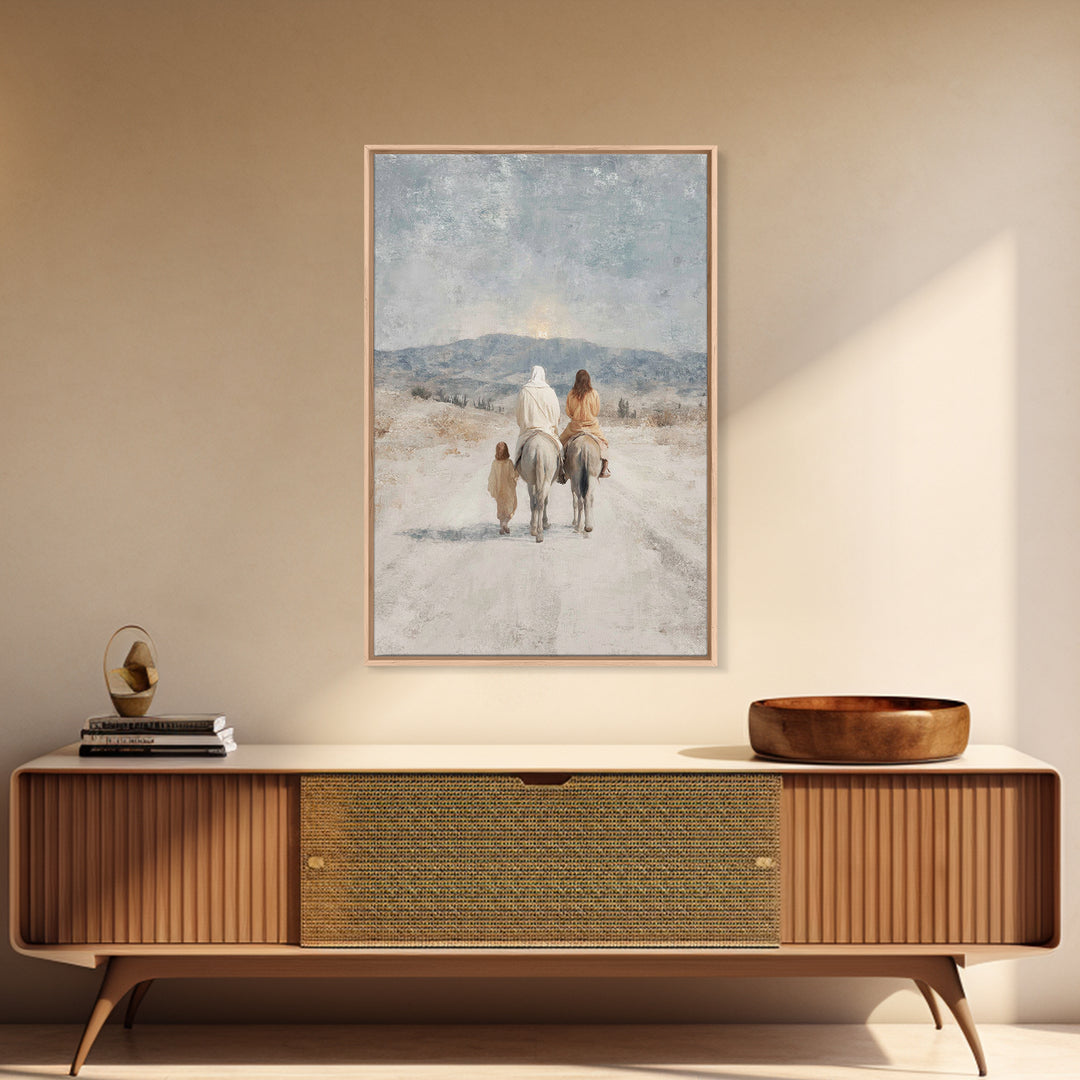 Holy Road Light | Framed Canvas Print | Christian Art Canvas | Christian Wall Art | Christian Christmas Art | Jesus Painting | Christian De
