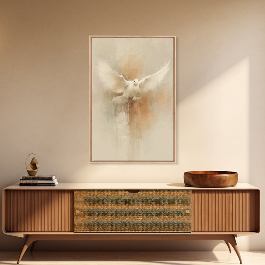 Heavenly Dove Light | Framed Canvas Print | Christian Wall Art | Christian Art Canvas | Christian Art | Christian Decor | Christian Gift