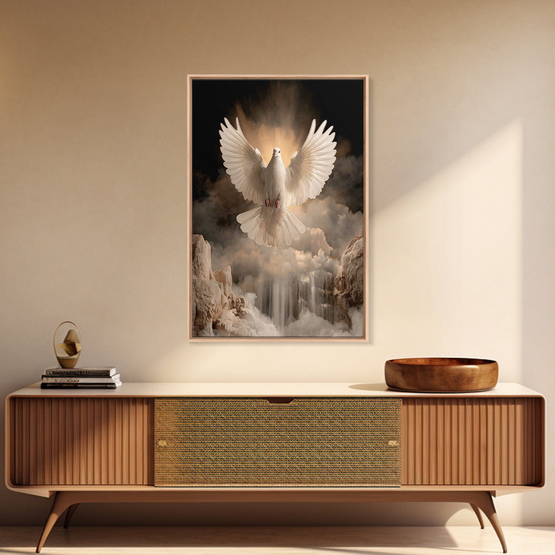 Divine Peace Wings | Framed Canvas Print | Christian Christmas Art | Christian Art Canvas | Christian Wall Art | Christian Decor | Christia