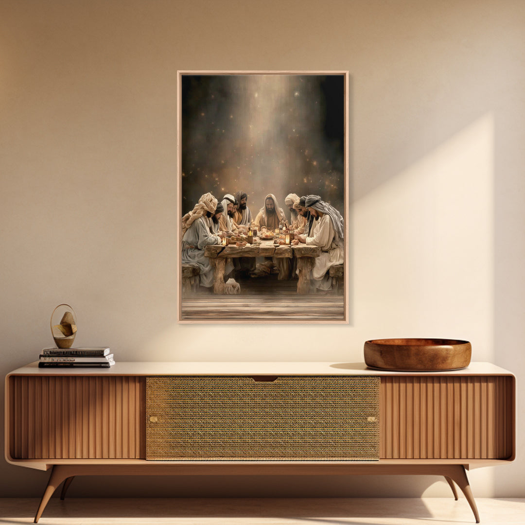 Blessed Table Fellowship – Framed Canvas Print – Christian Wall Art – Christian Art – Christian Art Canvas – Christian Decor – Christian Ch