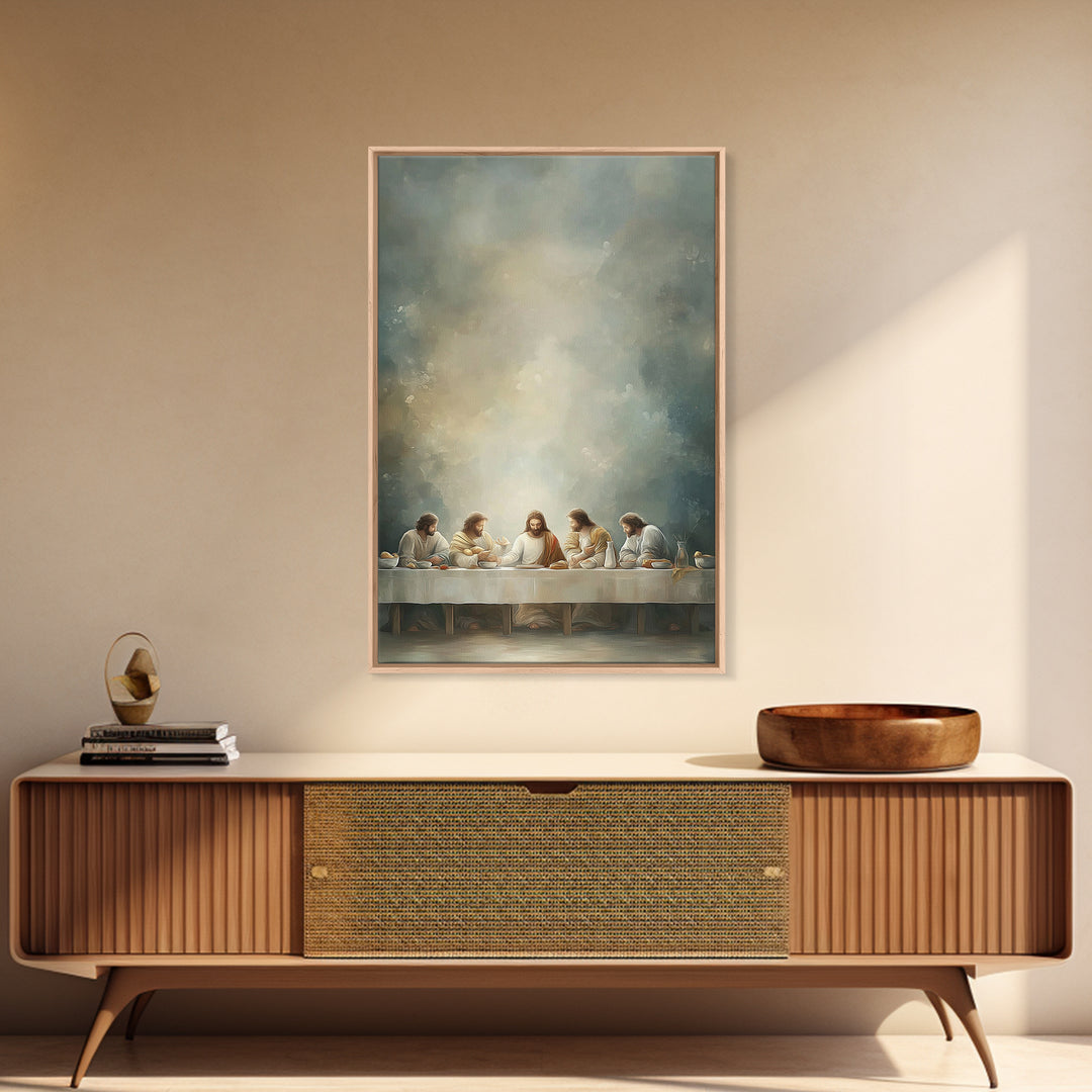 Sacred Last Supper | Framed Canvas Print | Christian Art Canvas | Christian Decor | Christian Wall Art | Christian Art | Christian Christma