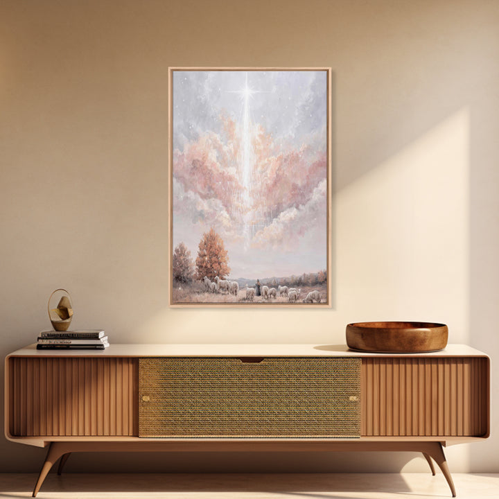 Heavenly Dawn – Framed Canvas Print – Christian Wall Art – Christian Art Canvas – Subtle Christian Art – Christmas Art Prints