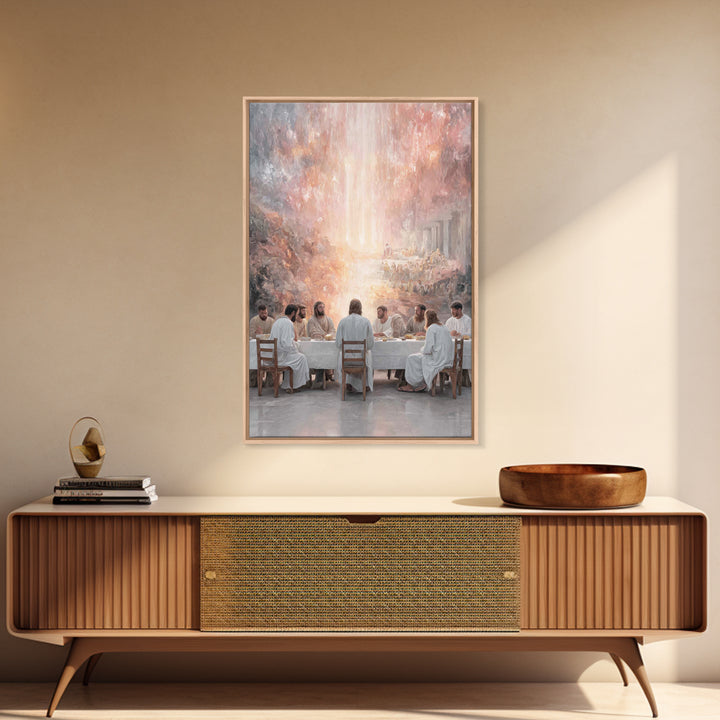 Christ’s Table – Framed Canvas Print – Christian Wall Art – Christian Art Print – Jesus Painting – Christmas Art – Christian Christmas Deco