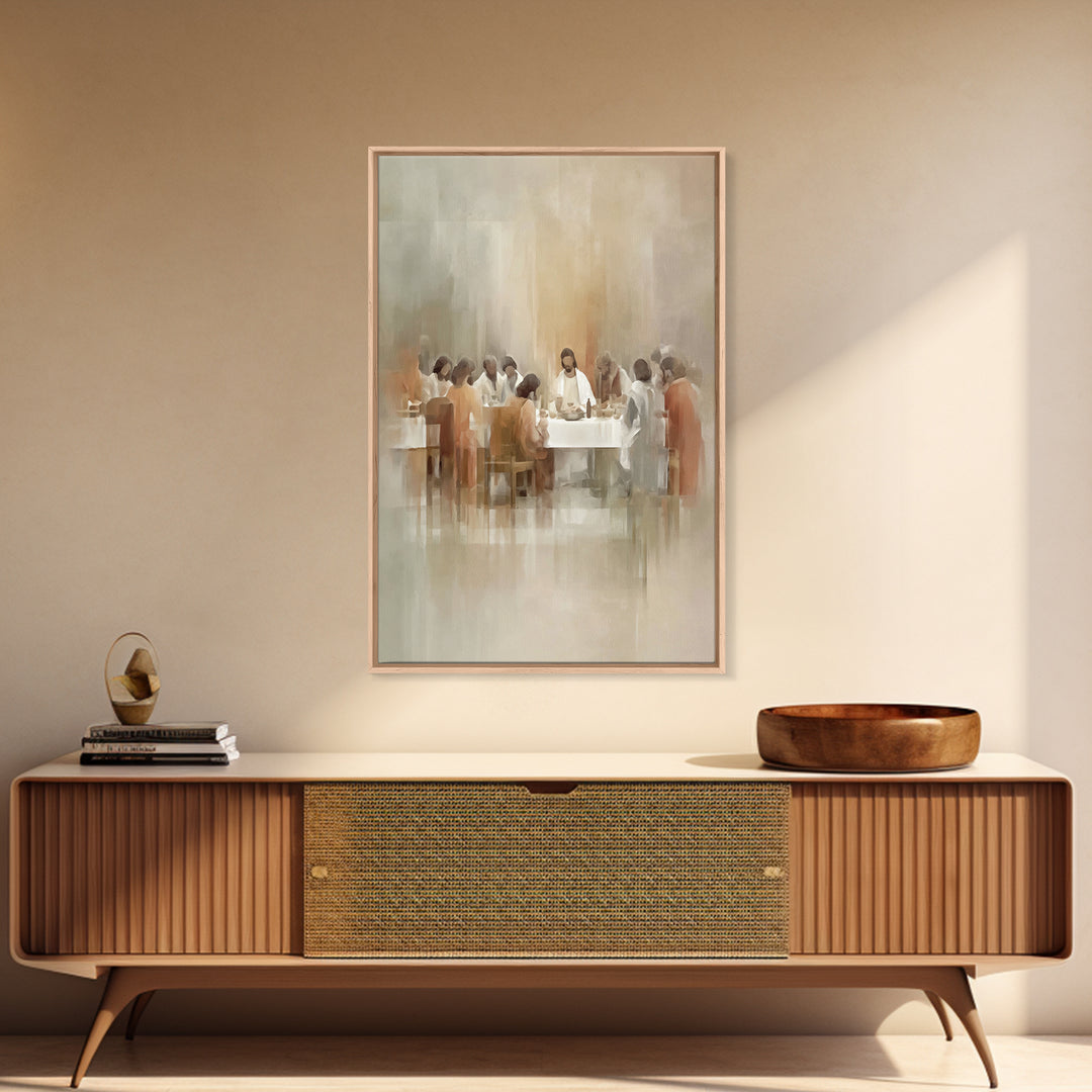 Table Of Grace – Framed Canvas Print – Christian Wall Art – Jesus Painting – Christian Art Canvas – Modern Christian Art – Christian Decor