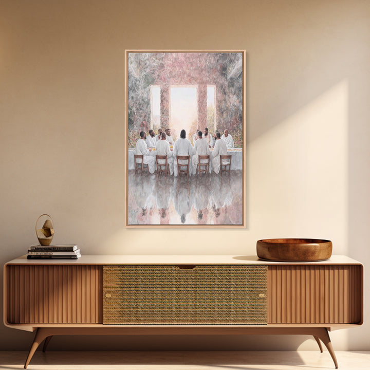 Sacred Dawn Gathering | Framed Canvas Print | Christian Art Canvas | Jesus Painting | Modern Christian Art | Christian Wall Art | Christian