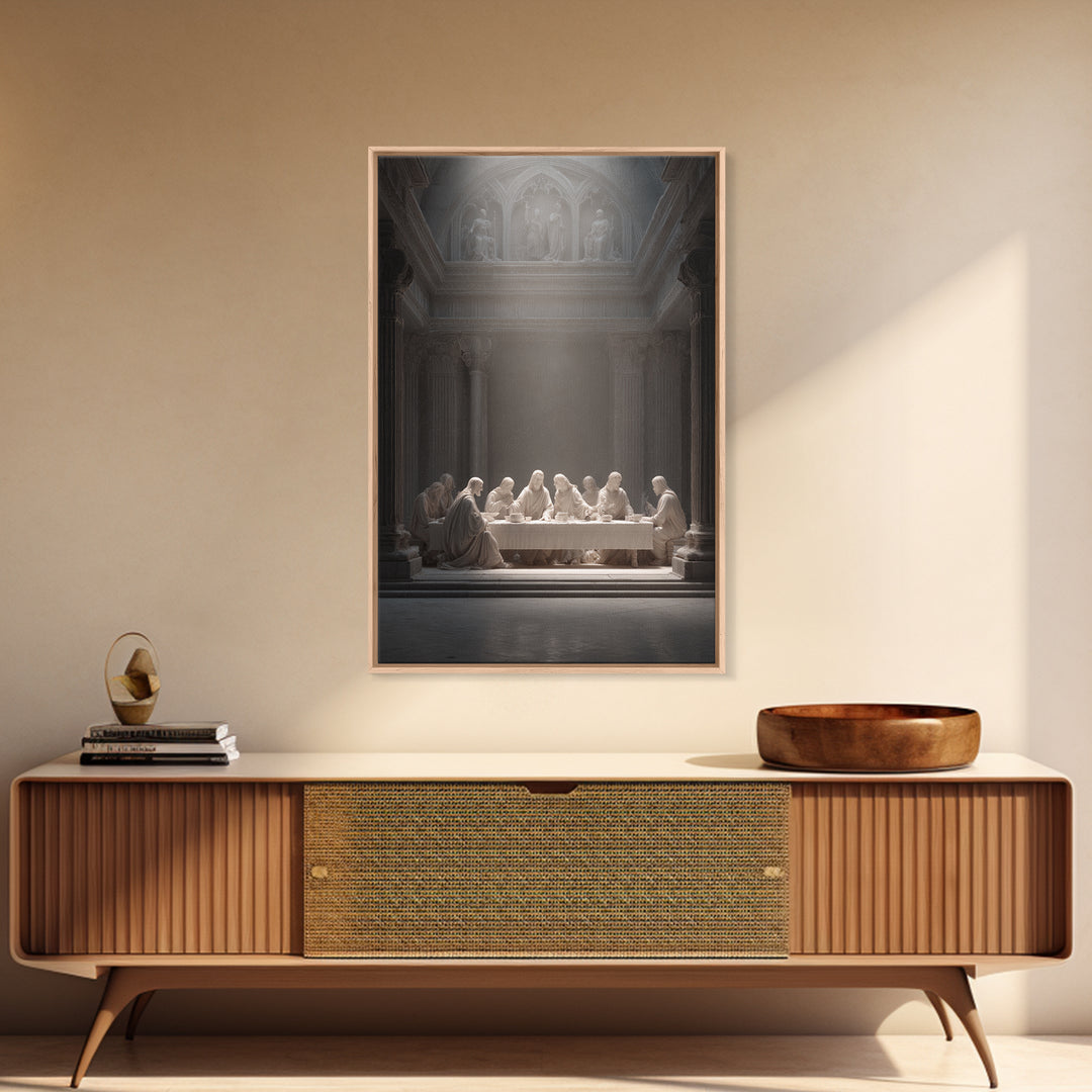 Holy Sanctuary Light – Framed Canvas Print – Christian Art Canvas – Jesus Painting – Moody Christian Art – Christian Wall Art – Christian D
