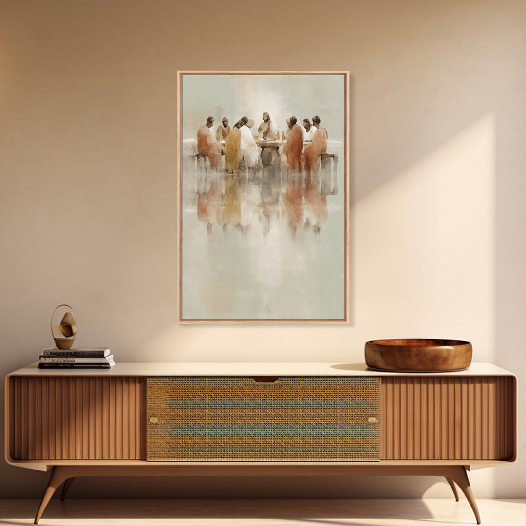 Radiant Communion, Framed Canvas Print, Christian Art Canvas, Modern Christian Art, Jesus Painting, Large Christian Art, Christian Wall Art