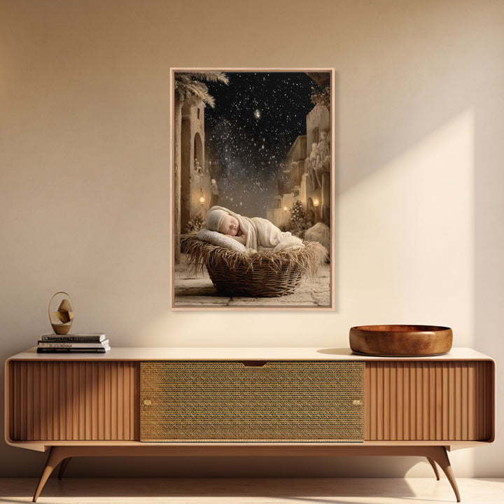 Star Of Bethlehem – Framed Canvas Print – Christmas Art – Christian Christmas Art – Christian Wall Art – Christian Art Canvas – Jesus Chris