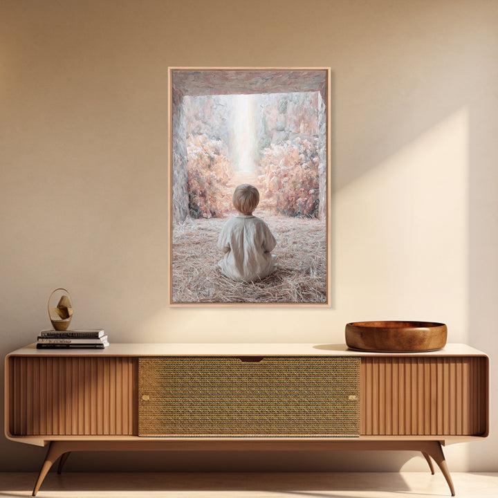Child Of Promise | Framed Canvas Print | Christian Art Canvas | Christmas Art | Christian Christmas Art | Christian Wall Art | Christian De