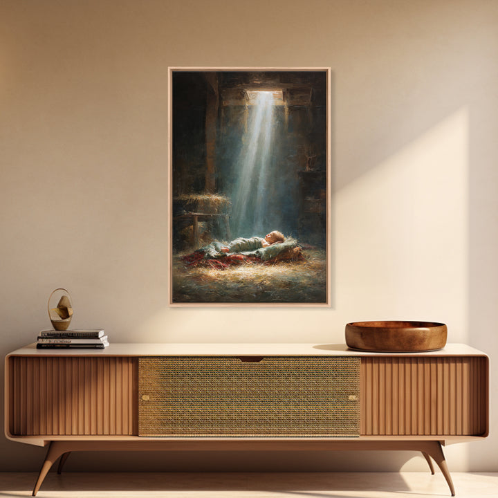 Nativity Dawn – Framed Canvas Print – Christmas Art – Christian Art Canvas – Christian Wall Art – Jesus Christmas Art – Christian Christmas