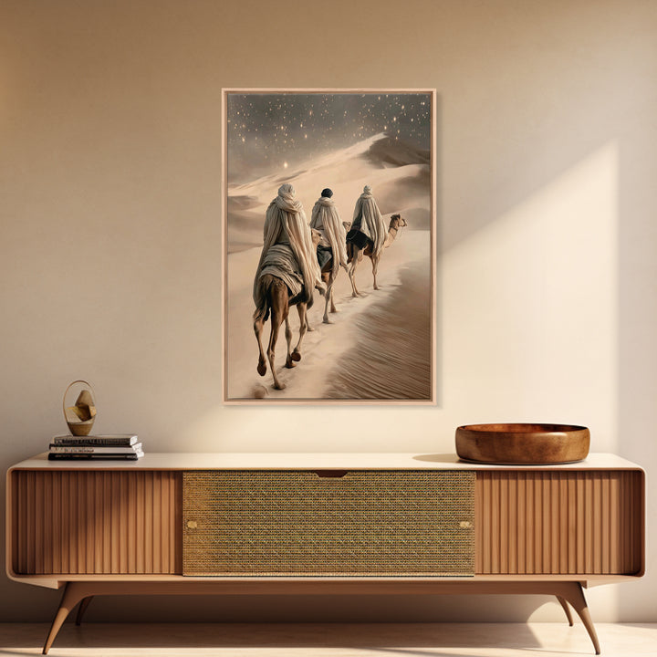 Desert Star Journey | Framed Canvas Print | Christian Art Canvas | Christian Christmas | Christmas Wall Art | Modern Christian Art | Jesus