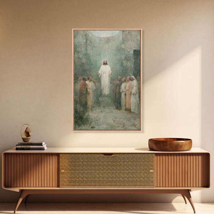 Divine Ascension | Framed Canvas Print | Jesus Painting | Christian Art Canvas | Christian Wall Art | Christian Art | Large Jesus Painting