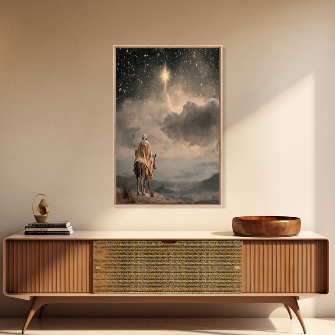 Holy Bethlehem Star, Framed Canvas Print, Christian Wall Art, Christian Art Canvas, Christmas Art, Christian Christmas Art, Christian Gift