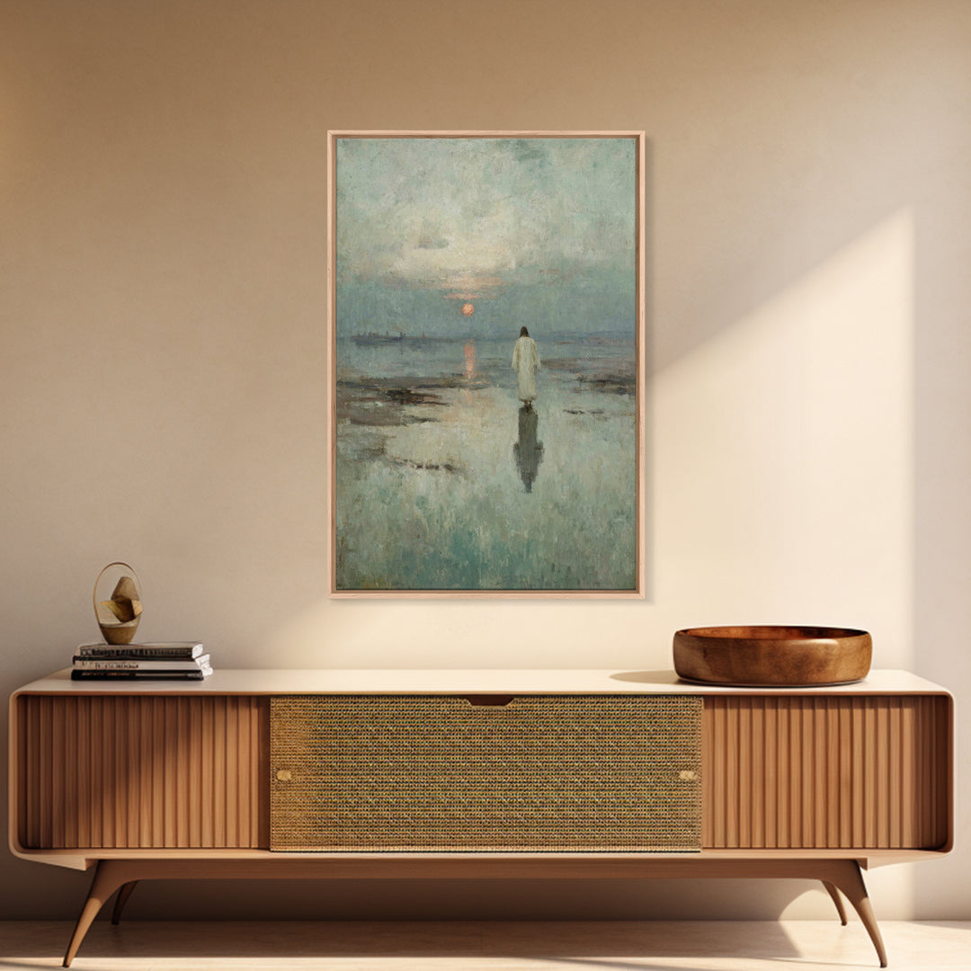 Sunset Messiah – Framed Canvas Print – Christian Wall Art – Christian Art Canvas – Jesus Painting – Christmas Art Prints