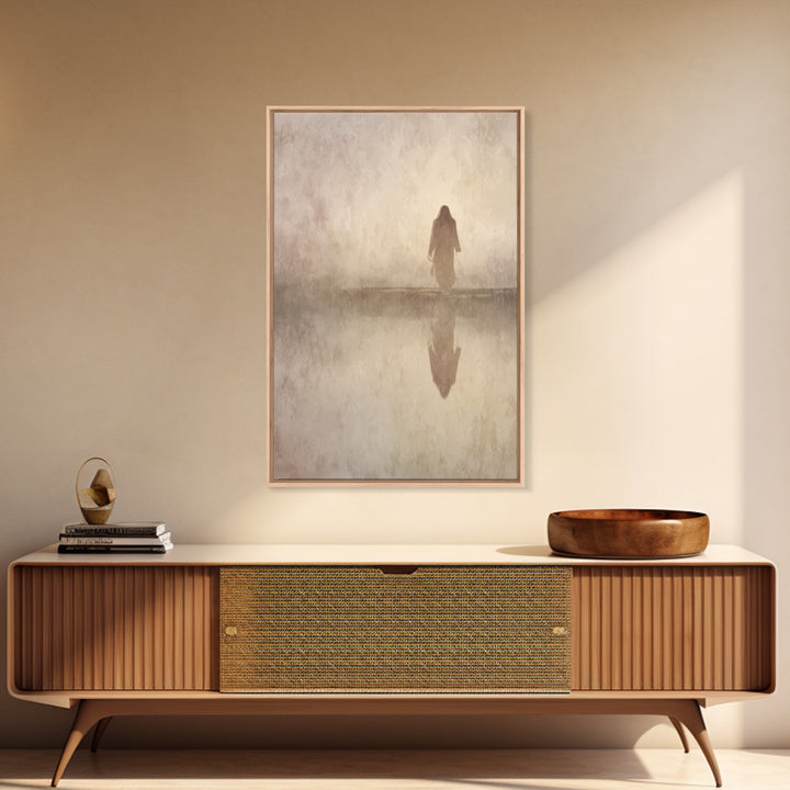 Still Waters Christ – Framed Canvas Print – Christian Wall Art – Christian Art Canvas – Vintage Jesus Painting – Christian Paintings