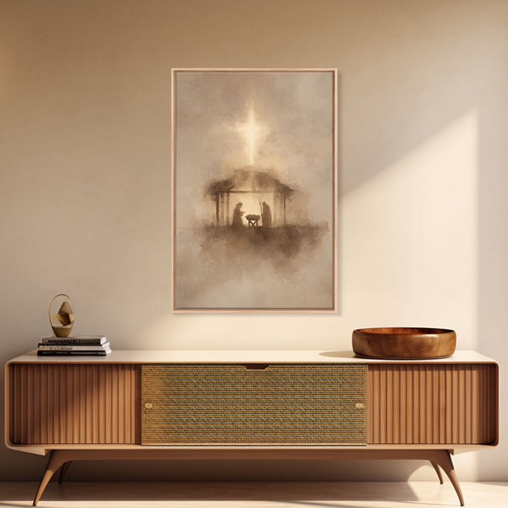 Guiding Star Peace | Framed Canvas Print | Christian Wall Art | Christian Art Canvas | Christmas Art | Christian Christmas Art | Christian