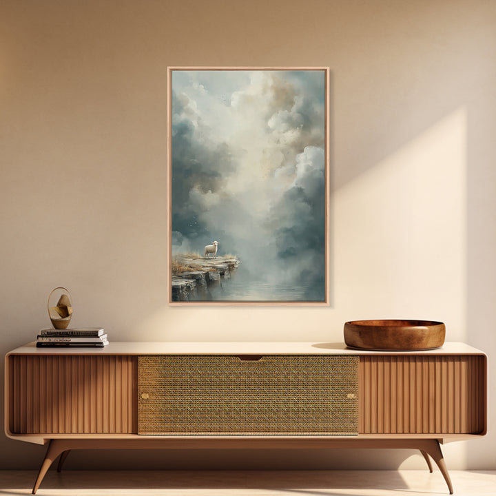 Heavenly Stillness, Framed Canvas Print, Christian Wall Art, Christian Art Canvas, Subtle Christian Art, Modern Christian Painting, Christi