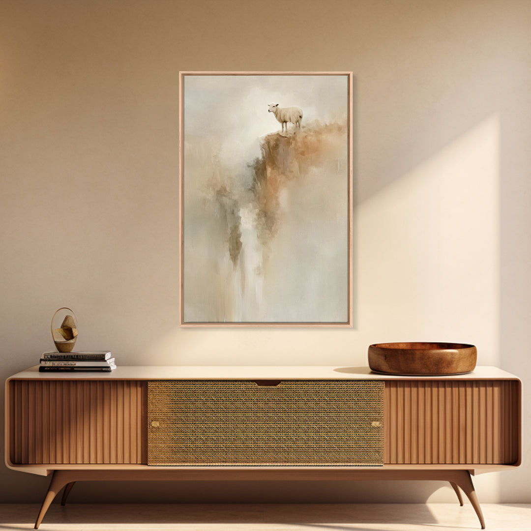 Cliffside Hope | Framed Canvas Print | Christian Wall Art | Christian Art Canvas | Subtle Christian Art | Christian Decor | Pastoral Scener
