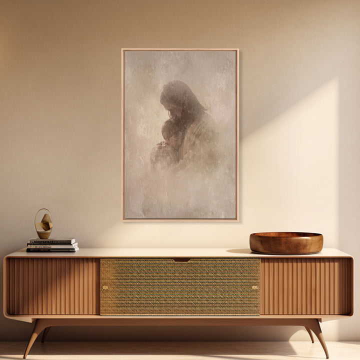 Shelter Of Peace – Framed Canvas Print – Christian Wall Art – Christian Art Canvas – Christian Art Work – Minimalist Christian Art – Christ