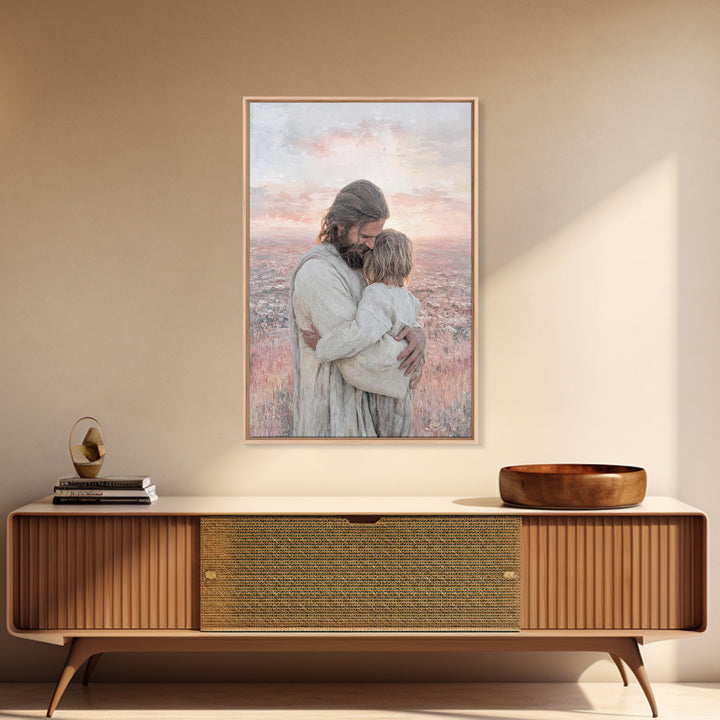 Sunrise Of Love | Framed Canvas Print | Christian Wall Art | Christian Art Canvas | Jesus Painting | Christian Art Work | Modern Christian