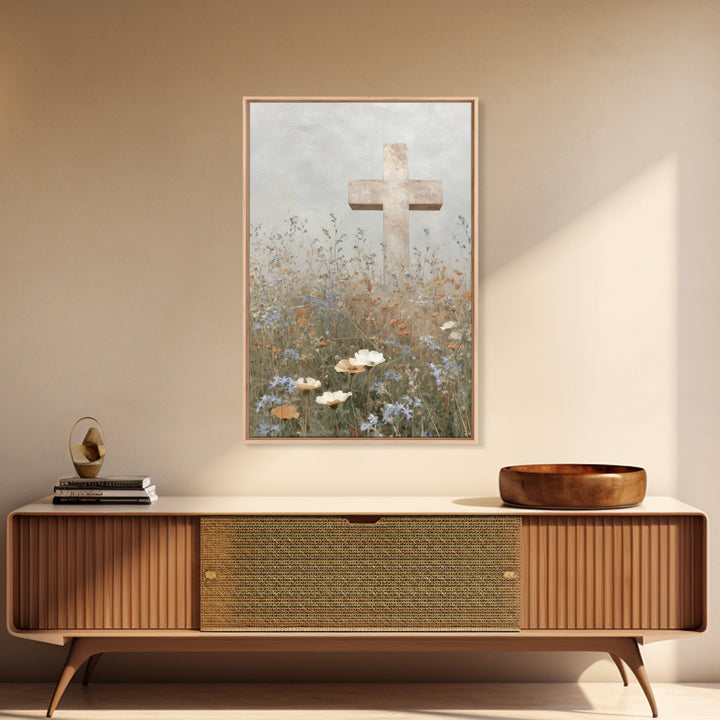 Garden Of Hope – Framed Canvas Print – Christian Wall Art – Christian Art Canvas – Christian Art Work – Christian Decor – Minimalist Christ