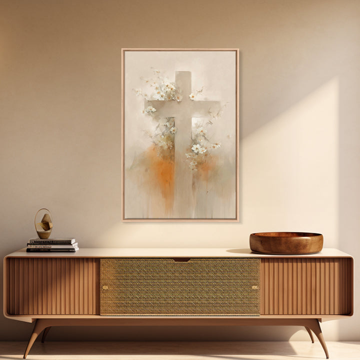 Cross Of Renewal, Framed Canvas Print, Christian Wall Art, Christian Art Canvas, Christian Paintings, Christian Art Work, Christian Decor
