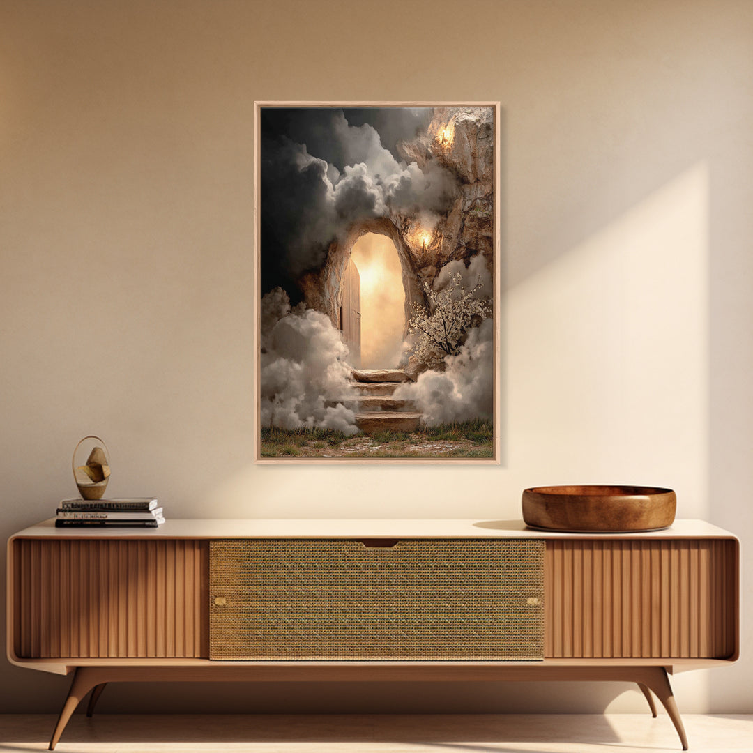 Risen Radiance - Framed Canvas Print - Christian Wall Art - Abstract Christian Art - Christian Art Canvas - Modern Christian Art - Christia