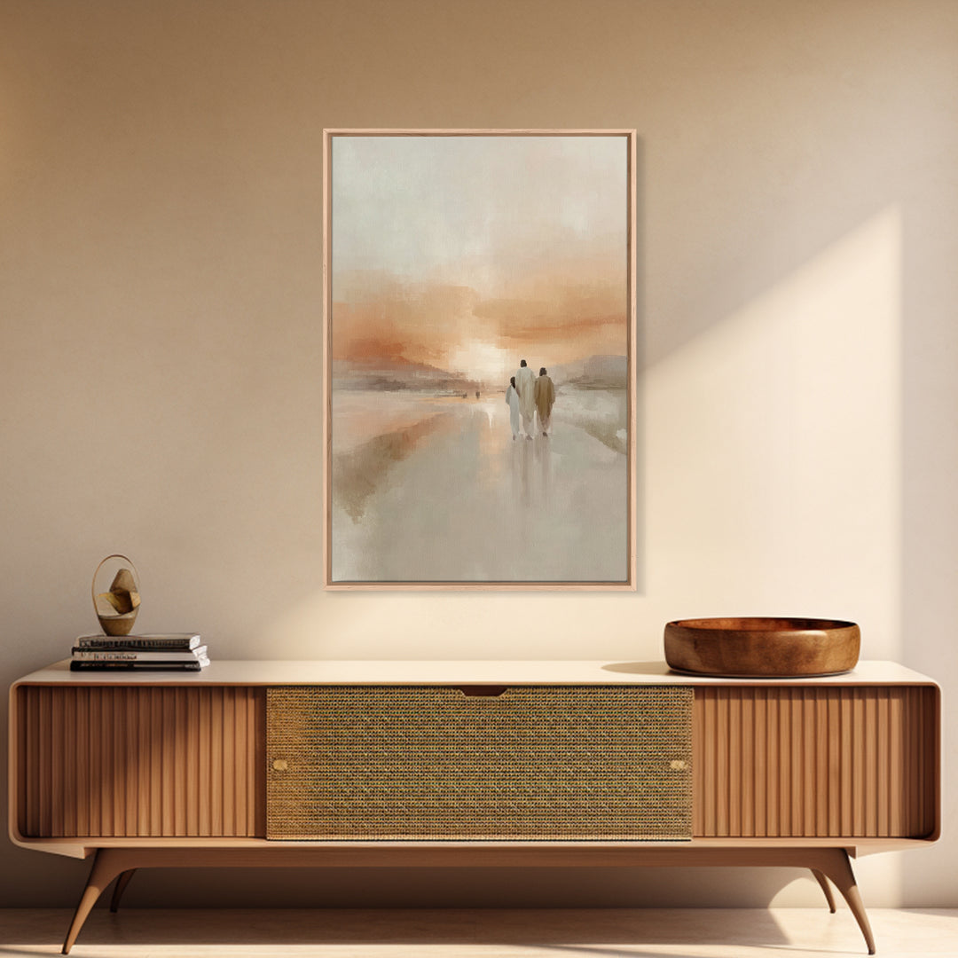 Sacred Sunset Road – Framed Canvas Print – Christian Wall Art – Christian Art Canvas – Jesus Painting – Modern Christian Art – Christian Ch