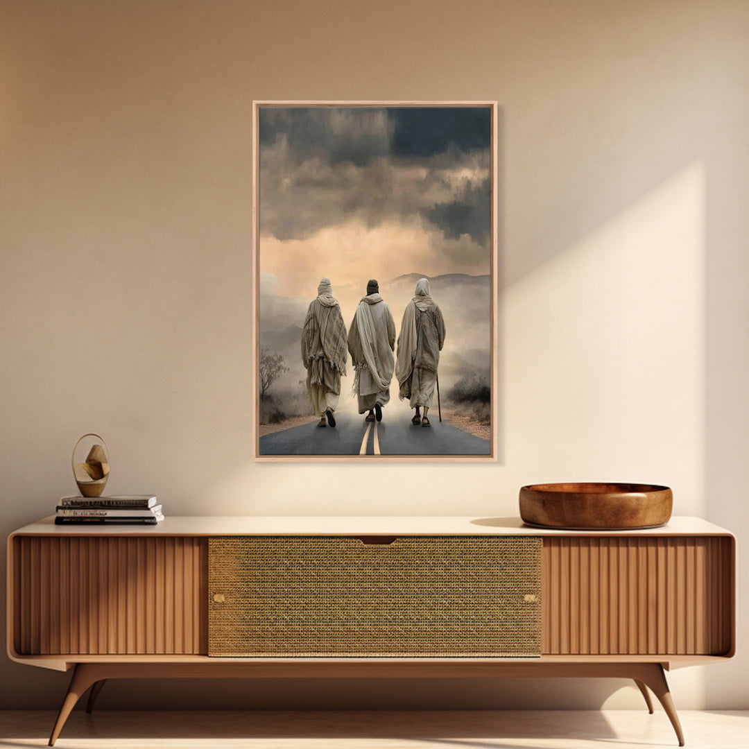 Desert Morning Hope – Framed Canvas Print – Christian Wall Art – Christian Art Canvas – Moody Christian Art – Jesus Painting – Christian Ch