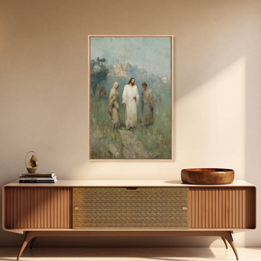 Sunrise Disciples Path | Framed Canvas Print | Christian Art Canvas | Christian Wall Art | Jesus Painting | Subtle Christian Art | Christia
