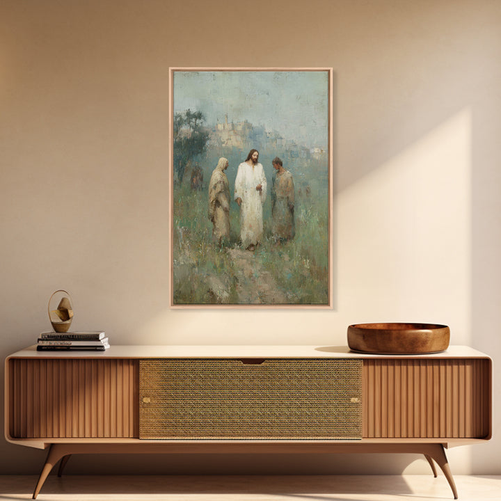 Sunrise Disciples Path | Framed Canvas Print | Christian Art Canvas | Christian Wall Art | Jesus Painting | Subtle Christian Art | Christia