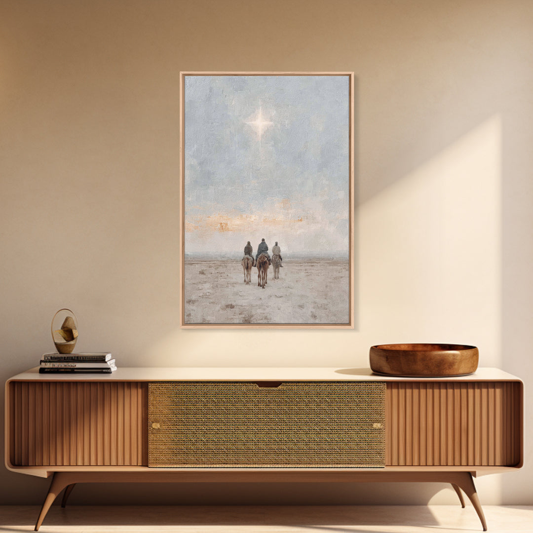 Guiding Light Sky – Framed Canvas Print – Christian Art Canvas – Christian Wall Art – Christmas Art Prints – Christian Christmas Art – Chri