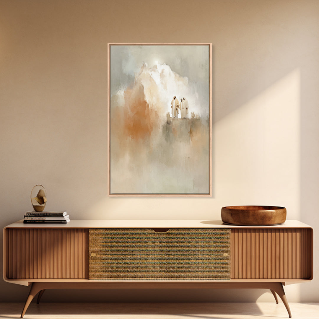 Transfiguration Light Sky – Framed Canvas Print – Christian Art Canvas – Christian Wall Art – Jesus Painting – Large Christian Painting – C