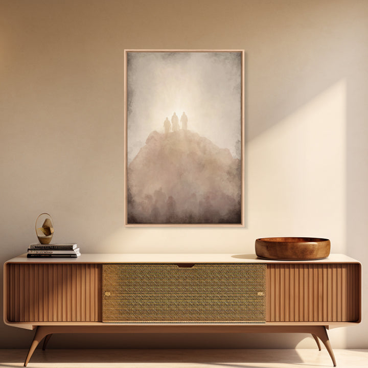Sacred Summit Vision | Framed Canvas Print | Christian Wall Art | Jesus Painting | Christian Art Canvas | Modern Christian Art | Christian