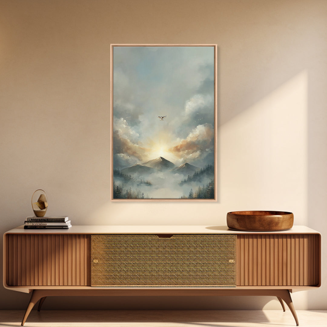 Dawn of Hope – Framed Canvas Print – Christian Wall Art – Christian Art Canvas – Christian Art Print – Subtle Christian Paintings – Modern