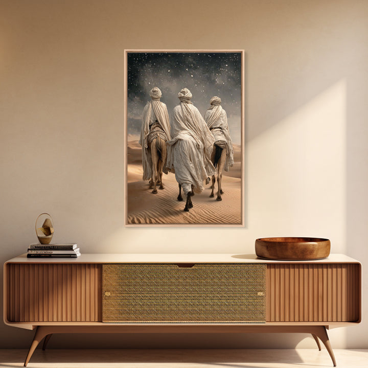 Desert Pilgrims – Framed Canvas Print – Christian Christmas Art – Jesus Painting – Christian Wall Art – Christian Art Canvas – Christmas Ar