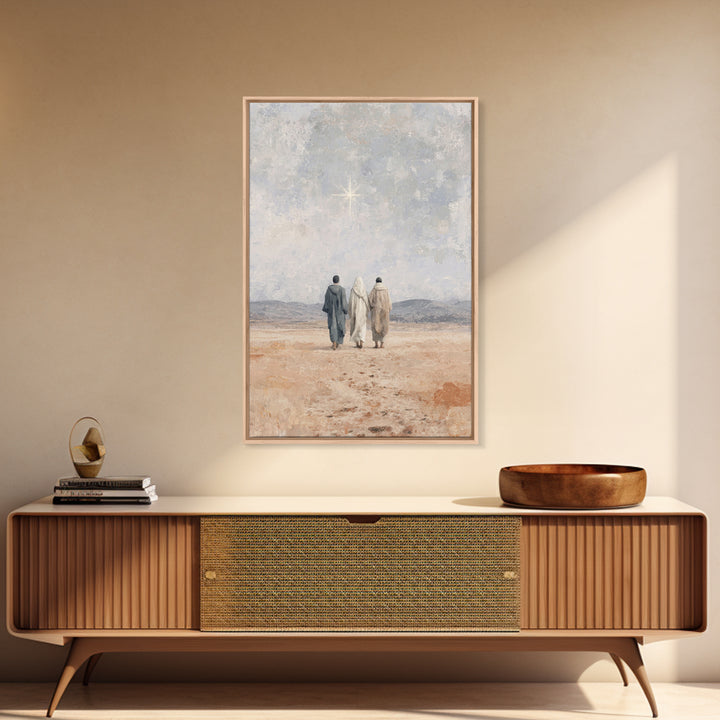 Guiding Star – Framed Canvas Print – Jesus Painting – Christian Christmas Art – Christian Art Canvas – Christian Wall Art – Christmas Art