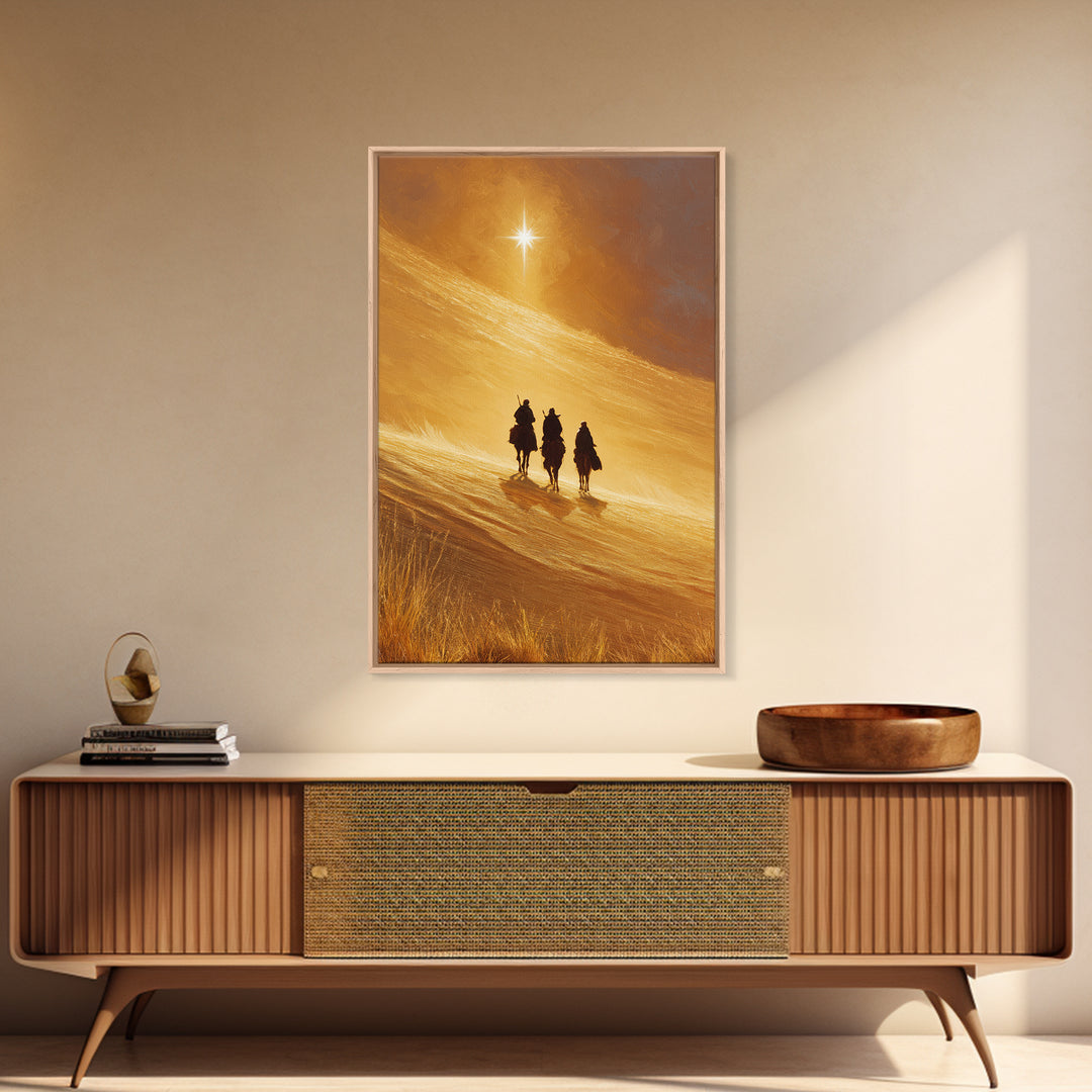 Radiant Dunes – Framed Canvas Print – Christian Art Canvas – Christian Christmas Art – Christian Wall Art – Christmas Art – Jesus Painting