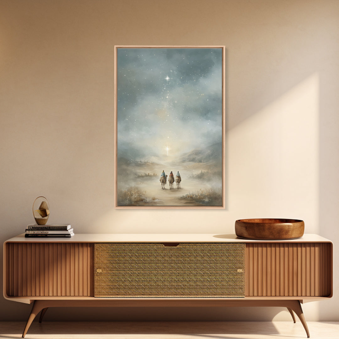 Heavenly Road – Framed Canvas Print – Christian Christmas Art – Christian Art Canvas – Christian Wall Art – Christmas Art – Jesus Painting