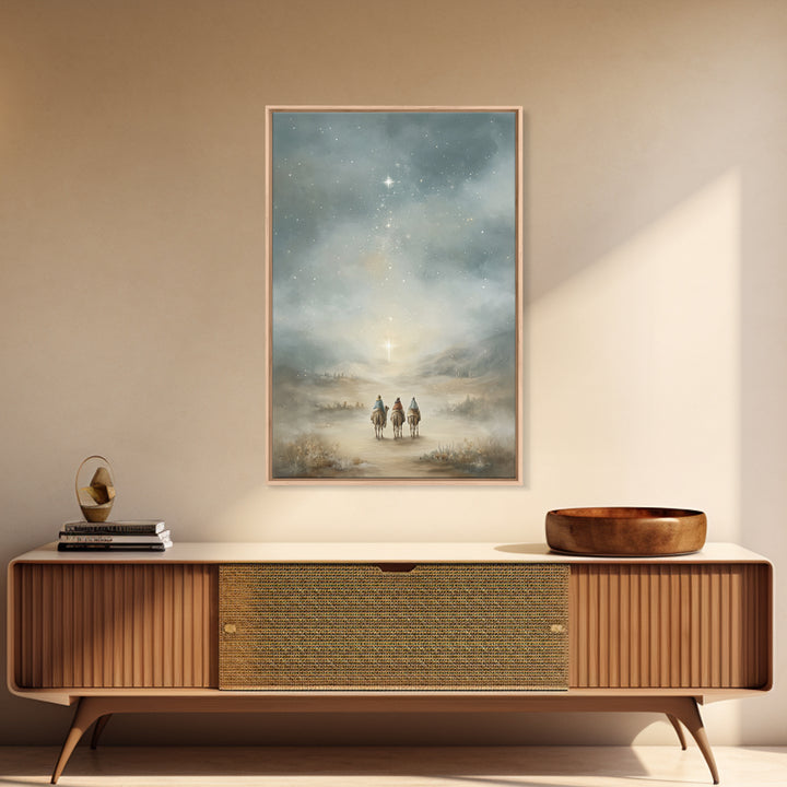 Heavenly Road – Framed Canvas Print – Christian Christmas Art – Christian Art Canvas – Christian Wall Art – Christmas Art – Jesus Painting