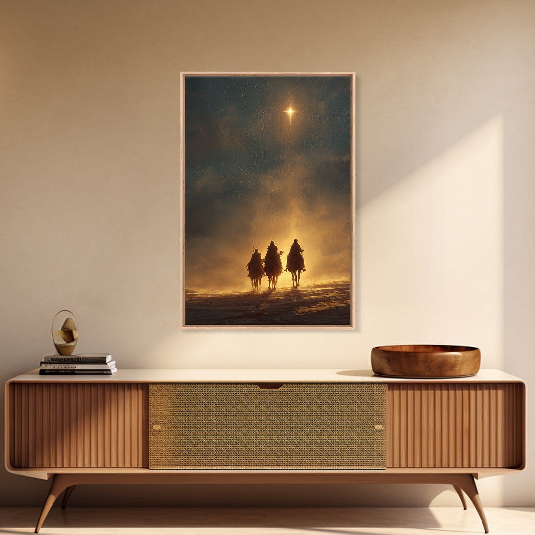 Star of Bethlehem – Framed Canvas Print – Christian Art Canvas – Christian Wall Art – Christmas Art – Christian Christmas Decor – Christian