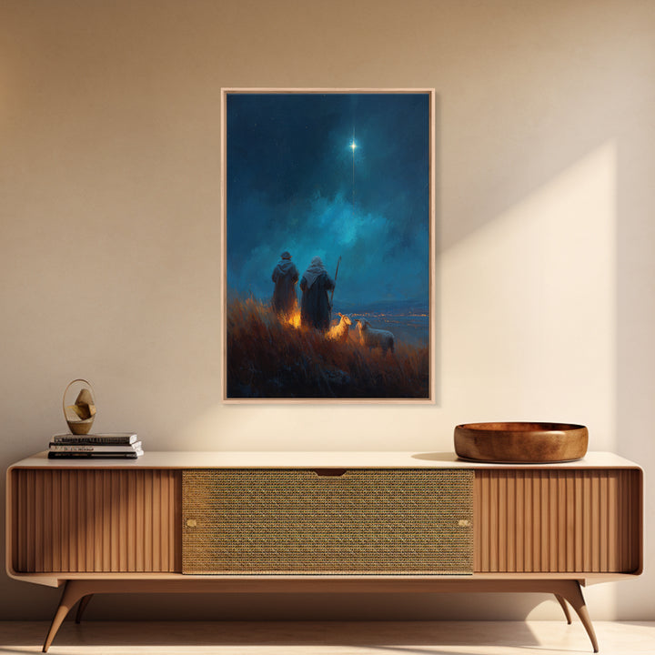 Shepherds’ Wonder – Framed Canvas Print – Christian Wall Art – Christian Art – Christmas Art – Christian Art Canvas – Christian Christmas A