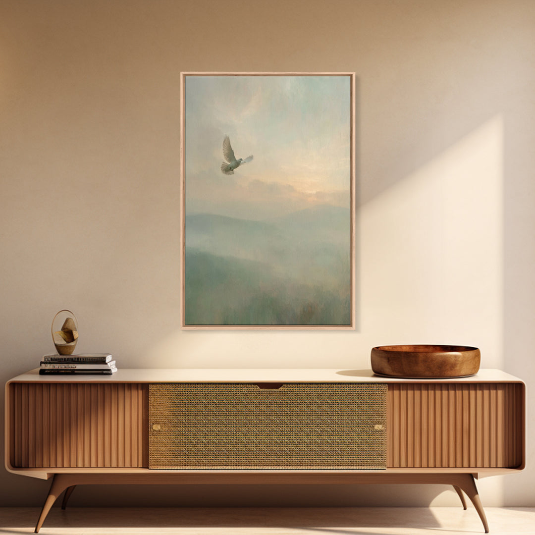 Gentle Flight – Framed Canvas Print – Christian Wall Art – Christian Art Canvas – Christian Art Print – Subtle Christian Art – Minimalist C