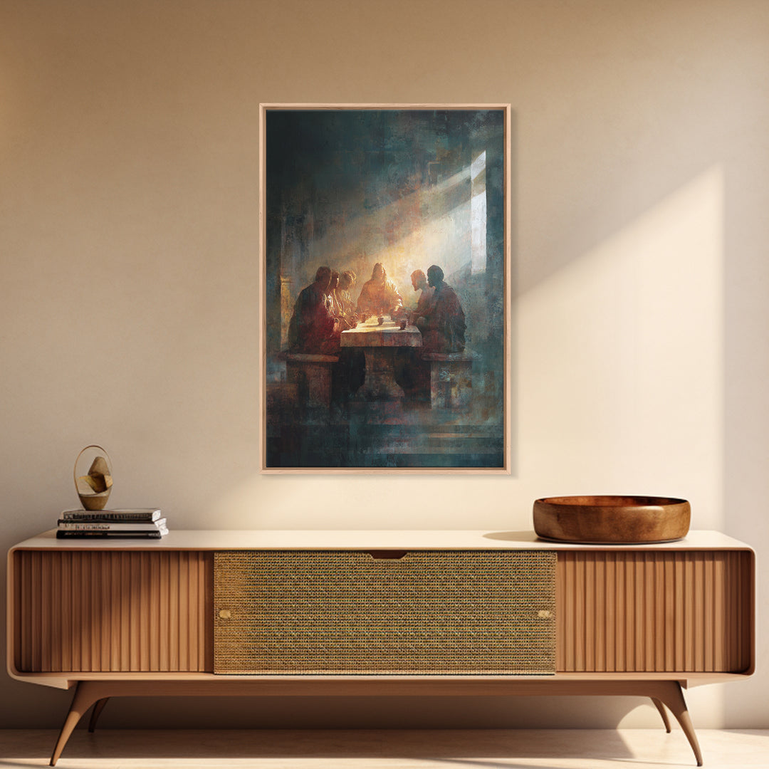 Divine Light Gathering – Framed Canvas Print – Christian Art Canvas – Christian Wall Art – Moody Christian Art – Jesus Painting – Christian