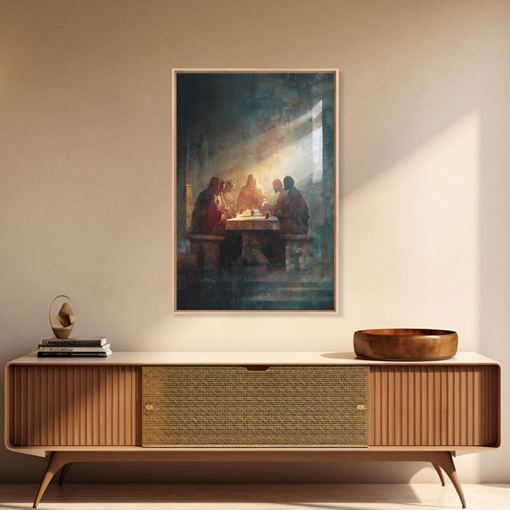 Divine Light Gathering – Framed Canvas Print – Christian Art Canvas – Christian Wall Art – Moody Christian Art – Jesus Painting – Christian