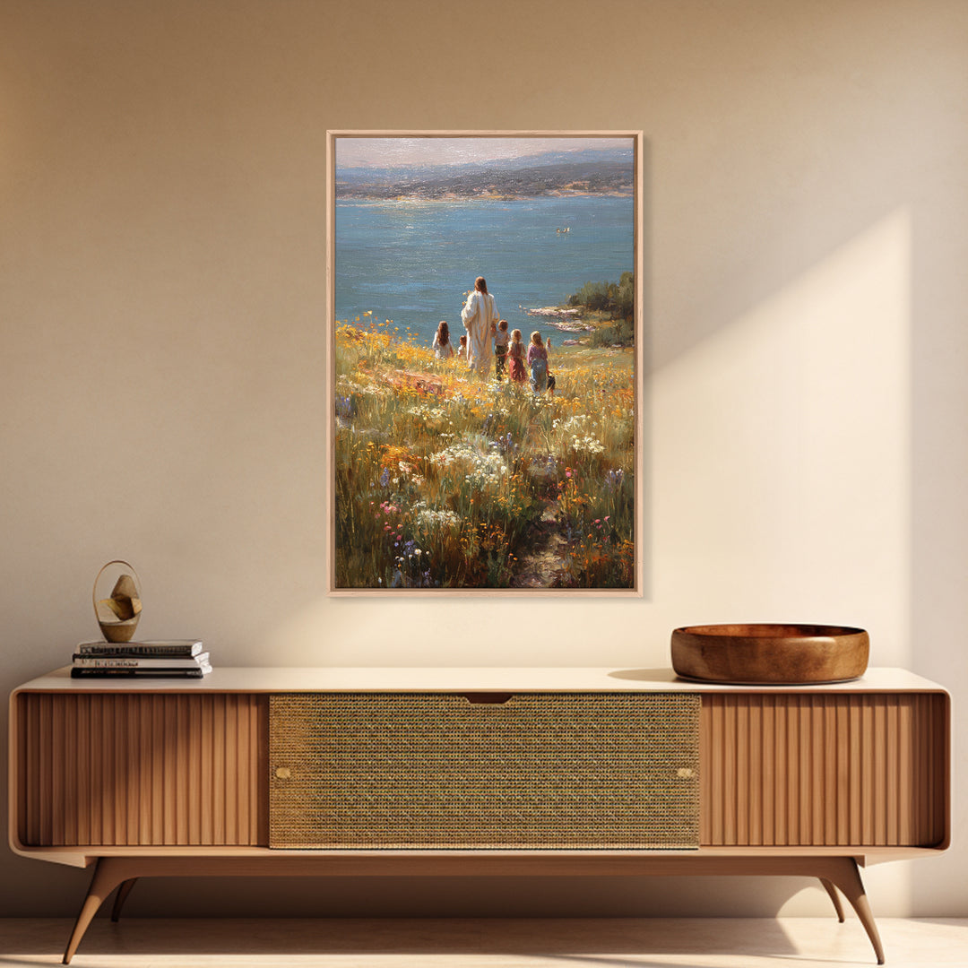 Garden Of Peace – Framed Canvas Print – Christian Painting – Christian Wall Art – Jesus Art Print – Christian Art Canvas – Christian Christ