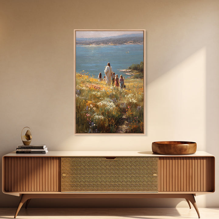 Garden Of Peace – Framed Canvas Print – Christian Painting – Christian Wall Art – Jesus Art Print – Christian Art Canvas – Christian Christ