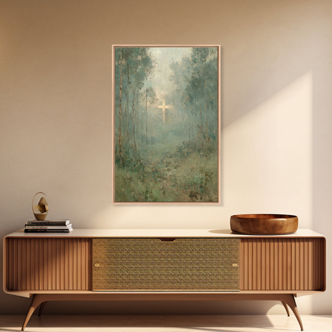 Forest Of Mercy – Framed Canvas Print – Christian Painting – Christian Wall Art – Christian Art Canvas – Moody Christian Art – Unique Chris
