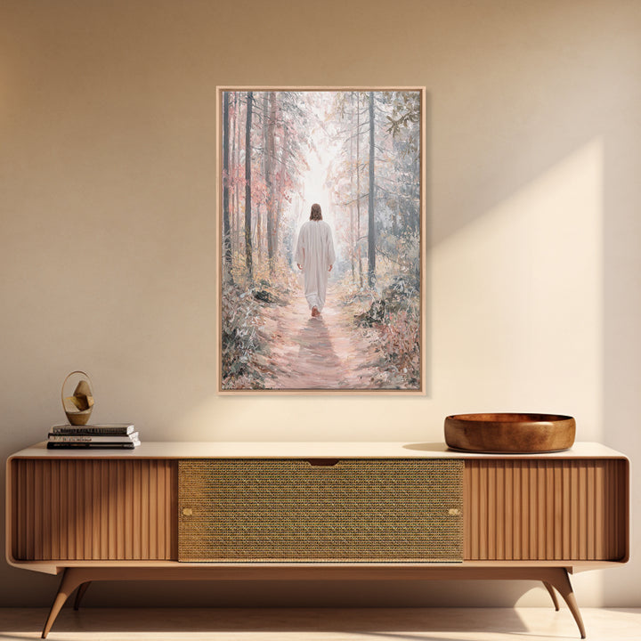 Hallowed Path – Framed Canvas Print – Jesus Painting – Christian Wall Art – Christian Art Canvas – Subtle Christian Art – Moody Christian A